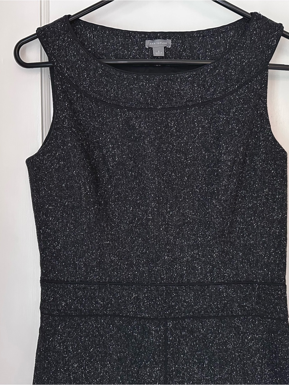 Ann Taylor Dark Gray Wool/Silk blend Sleeveless Sheath Dress - Picture 2 of 6